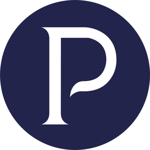 blue circle with P in